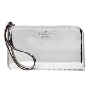 Kate Spade New York‎ Metallic Silver Wristlet Clutch Bag